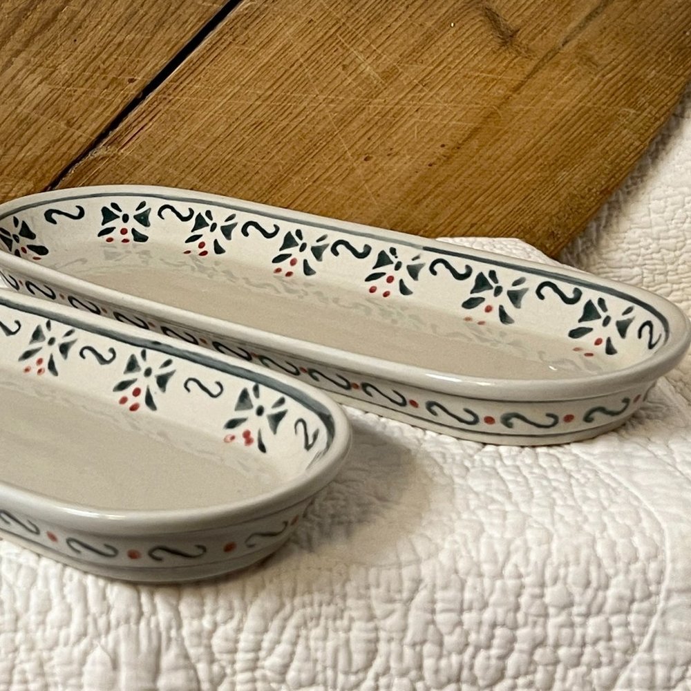 2 Oval Polish Pottery Dishes/Platters